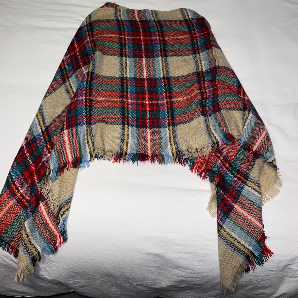 plaid poncho